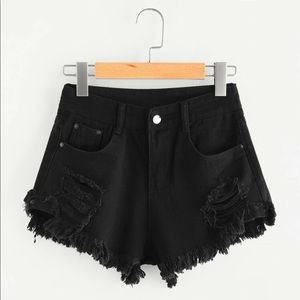 SHEIN NWOT Black Jean Shorts